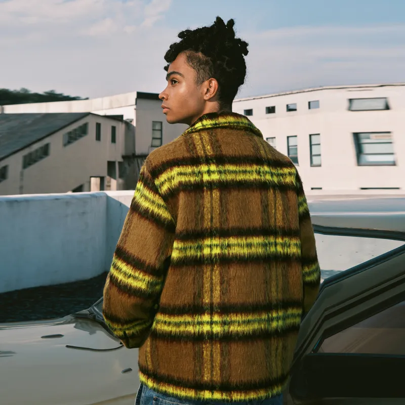 BEASTER Jackets Unisex Yellow Plaid-4
