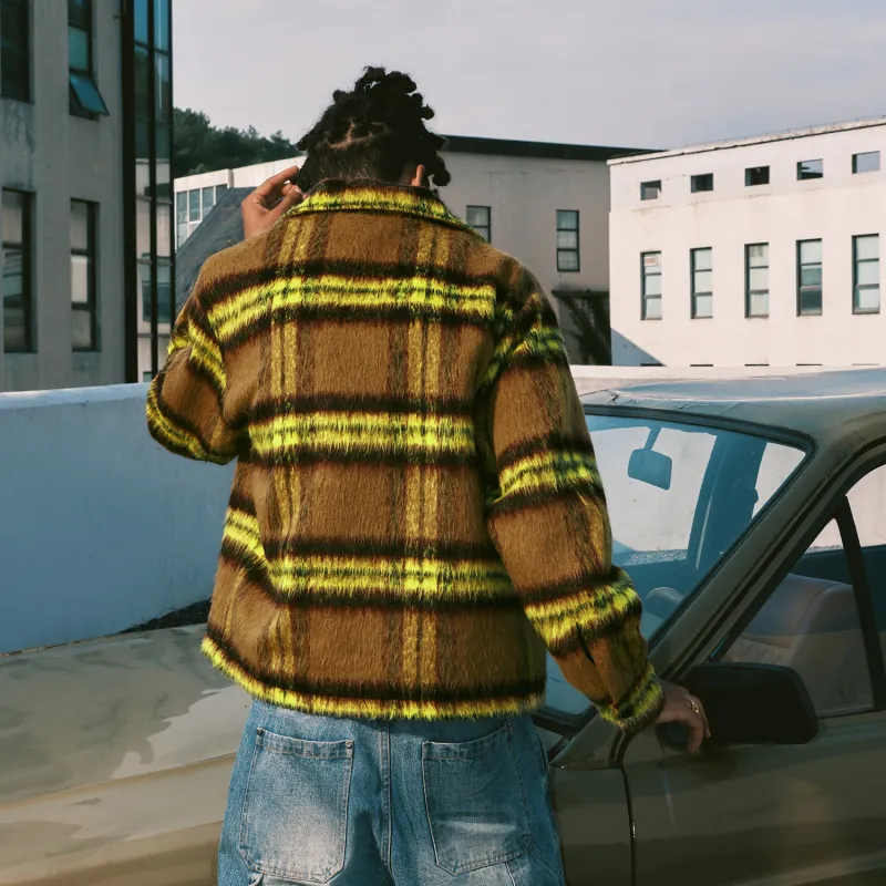 BEASTER Jackets Unisex Yellow Plaid-5