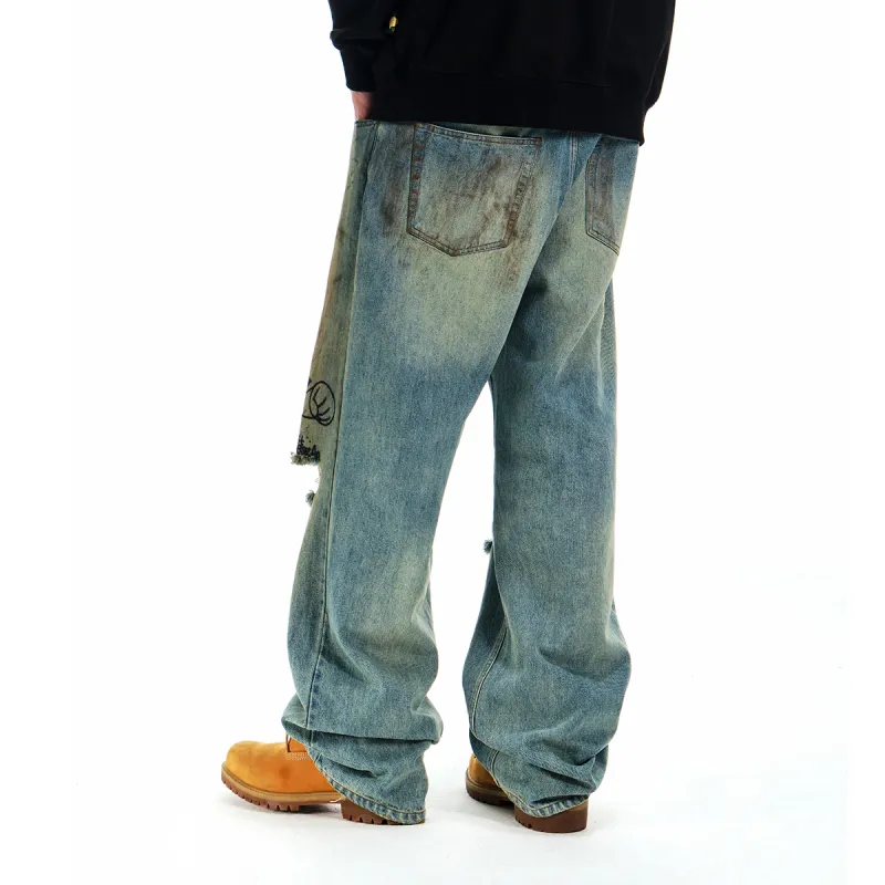BEASTER x TIEBIATONGMU,LIANMINGKUAN BEASTER X Astro Boy Co branded Series Jeans Unisex Blue-4