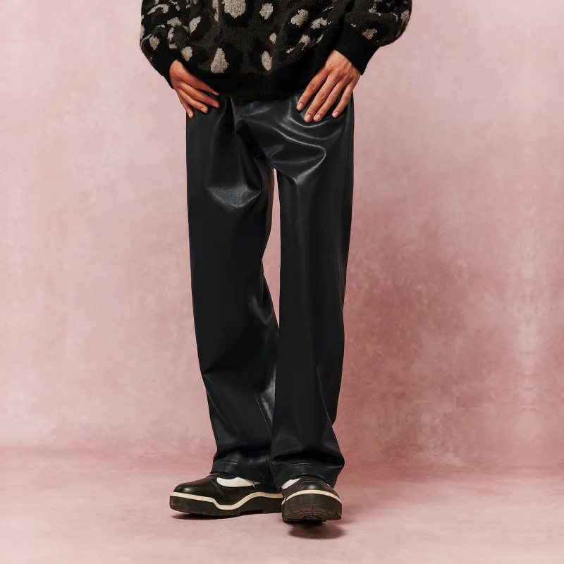 BEASTER Leather Pants Unisex Black-4