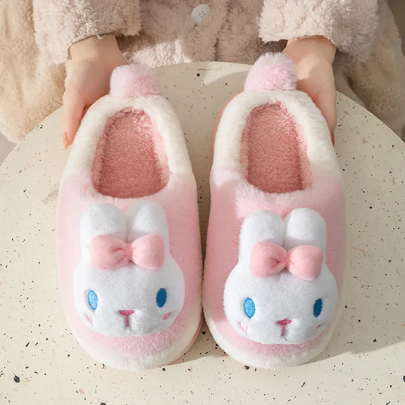 Cute Cartoon Small Animal Fall And Winter Home, Cotton Slippers Unisex-14