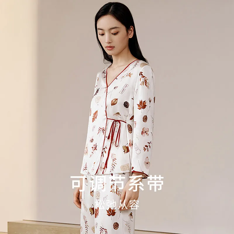 JINSANT Pajama Set Women's Shopping Bag The Shadow Of The Leaves Announces The Arrival Of Autumn-3