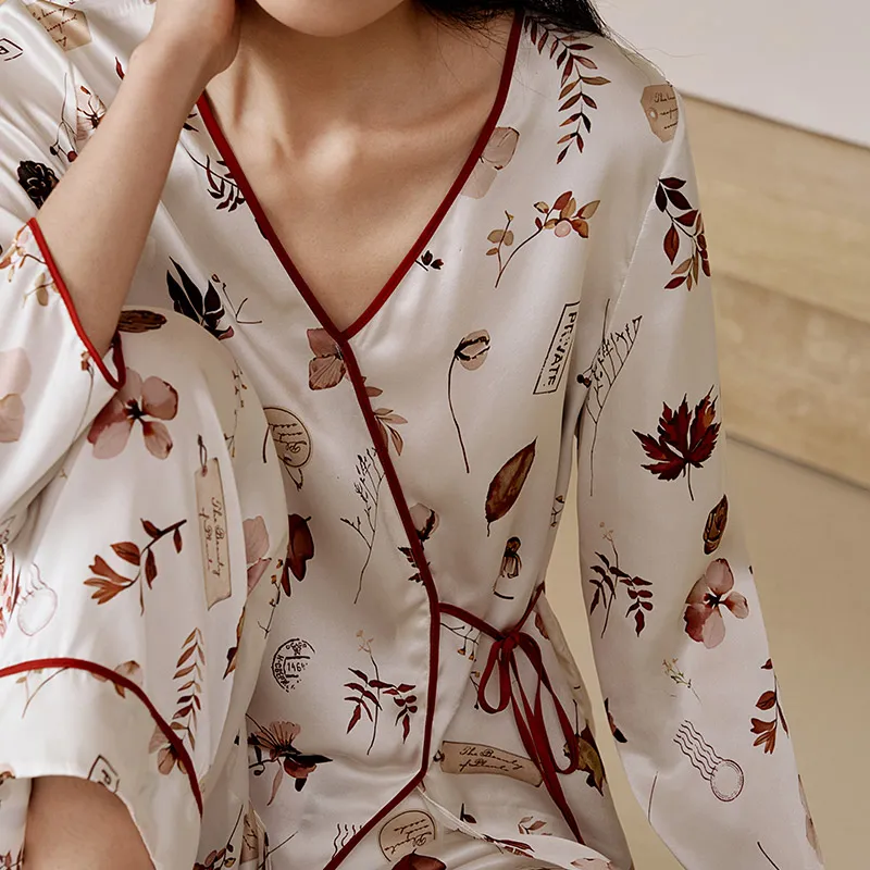 JINSANT Pajama Set Women's Shopping Bag The Shadow Of The Leaves Announces The Arrival Of Autumn-2