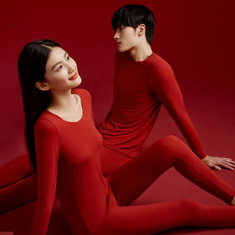 JINSANT Thermal Set Women's Caramel Red-1