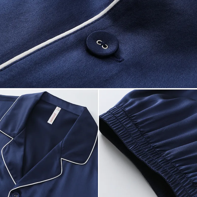 JINSANT Pajama Set Men's Navy Blue-2