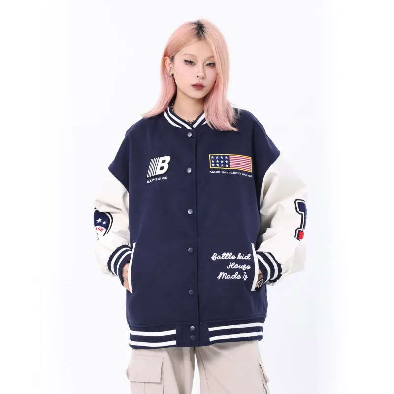 Vine Color Baseball Jacket Unisex-2
