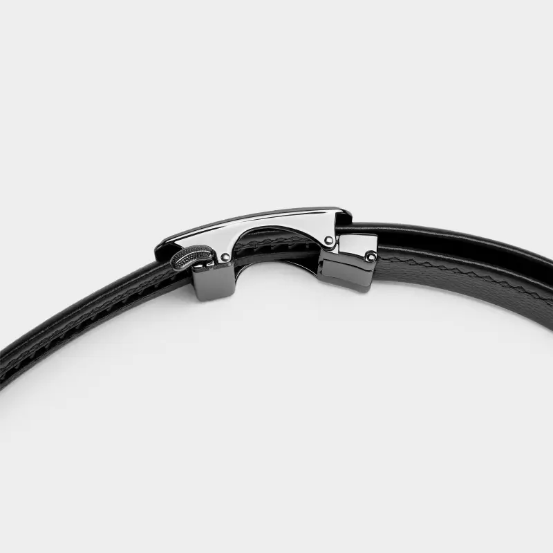 PIERRE CARDIN Genuine Cow Leather Casual Belt For Dad Box Men's Black 3.5cm-7