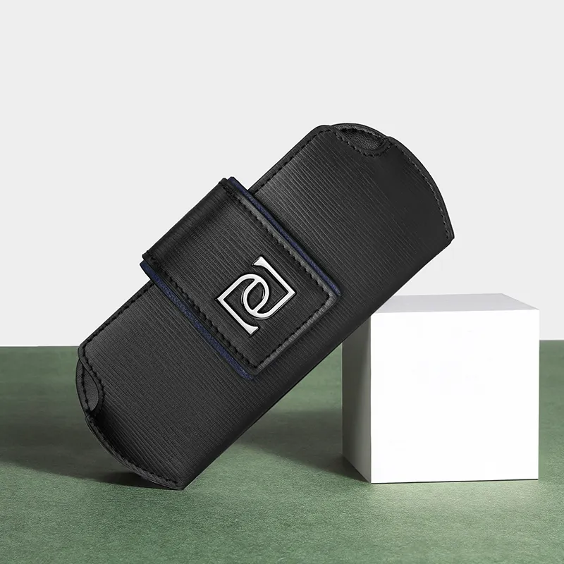 PIERRE CARDIN Cow Leather Eyeglass Pouch Men's Black-1