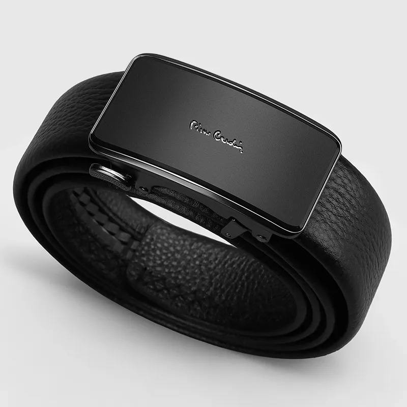 PIERRE CARDIN Top Grain Cow Leather Belts Men's Black 3.5cm-2