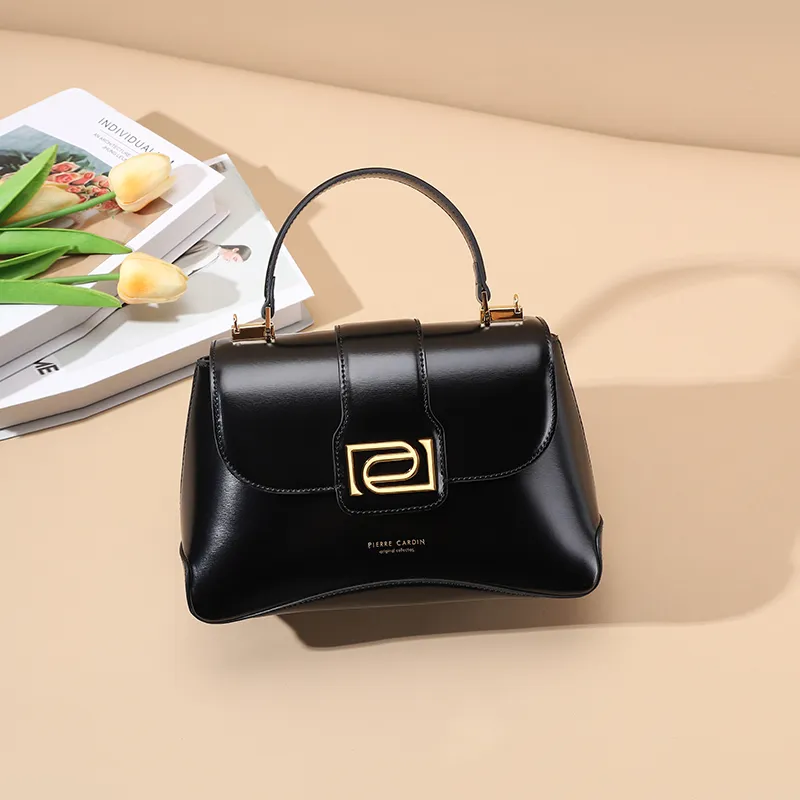 PIERRE CARDIN Cow Leather Shoulder Bag, Crossbody Bag, Handbag Large Size Women's Multicolor-4