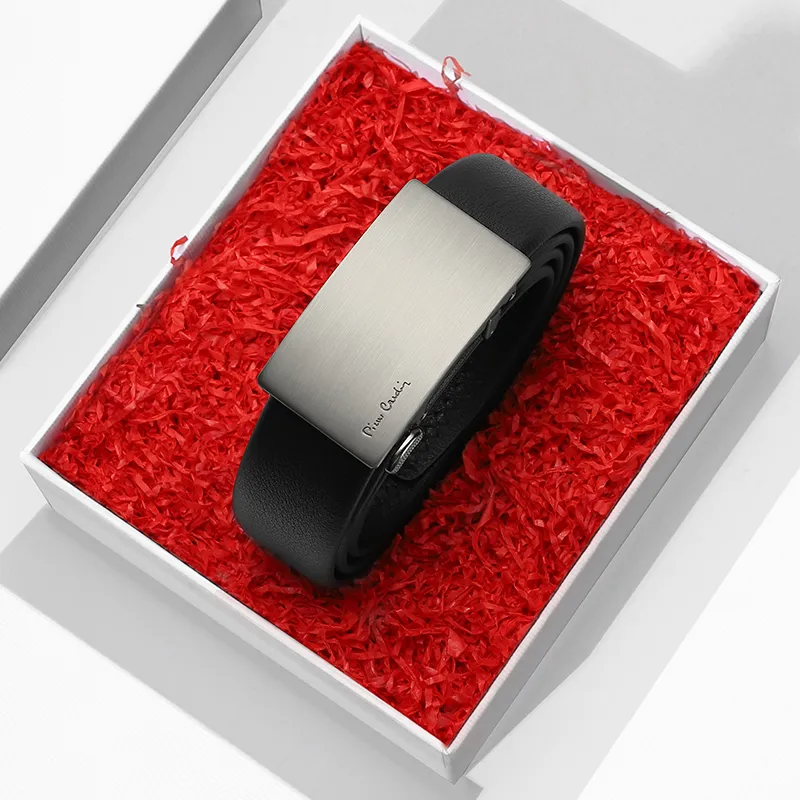 PIERRE CARDIN Cow Leather, Father Dad And Father in Law Box Belt Men's Width 3.5cm-5