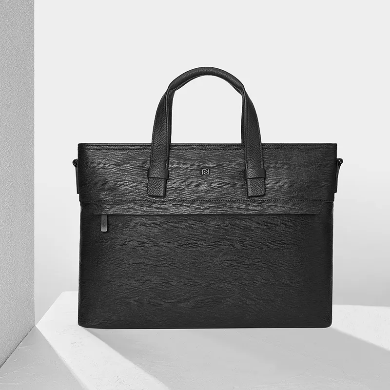 PIERRE CARDIN Top Grain Cow Leather Briefcase Regular Men's Black-5