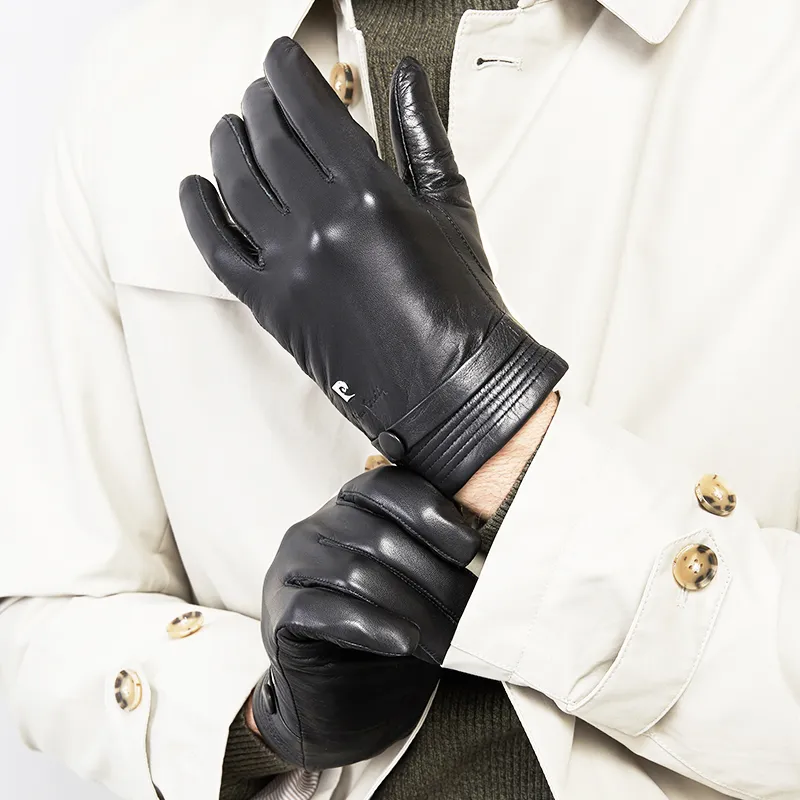 PIERRE CARDIN Sheepskin Soft Velvet Lining Gloves Men's-1