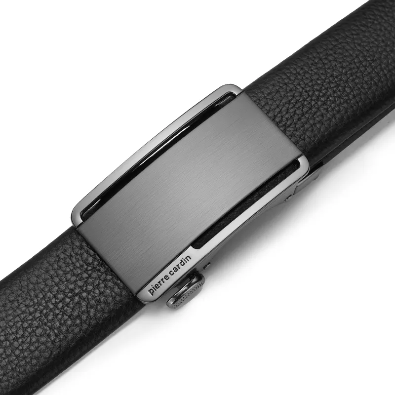 PIERRE CARDIN Cow Leather Belts Men's Black 3.5cm-6