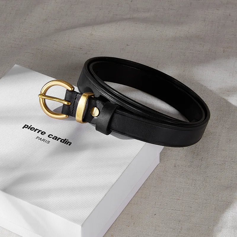 PIERRE CARDIN Cow Leather Belts Women's Brown/Burgundy/Black 2.4cm-15