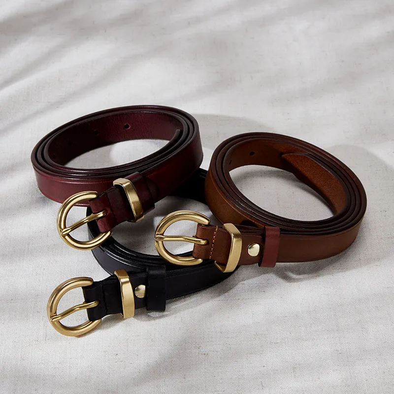 PIERRE CARDIN Cow Leather Belts Women's Brown/Burgundy/Black 2.4cm-5