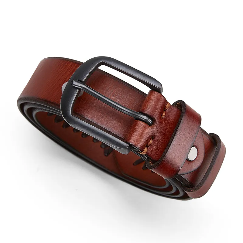 PIERRE CARDIN Top Grain Cow Leather Belts Men's Khaki/Brown/Black 3.4cm-7