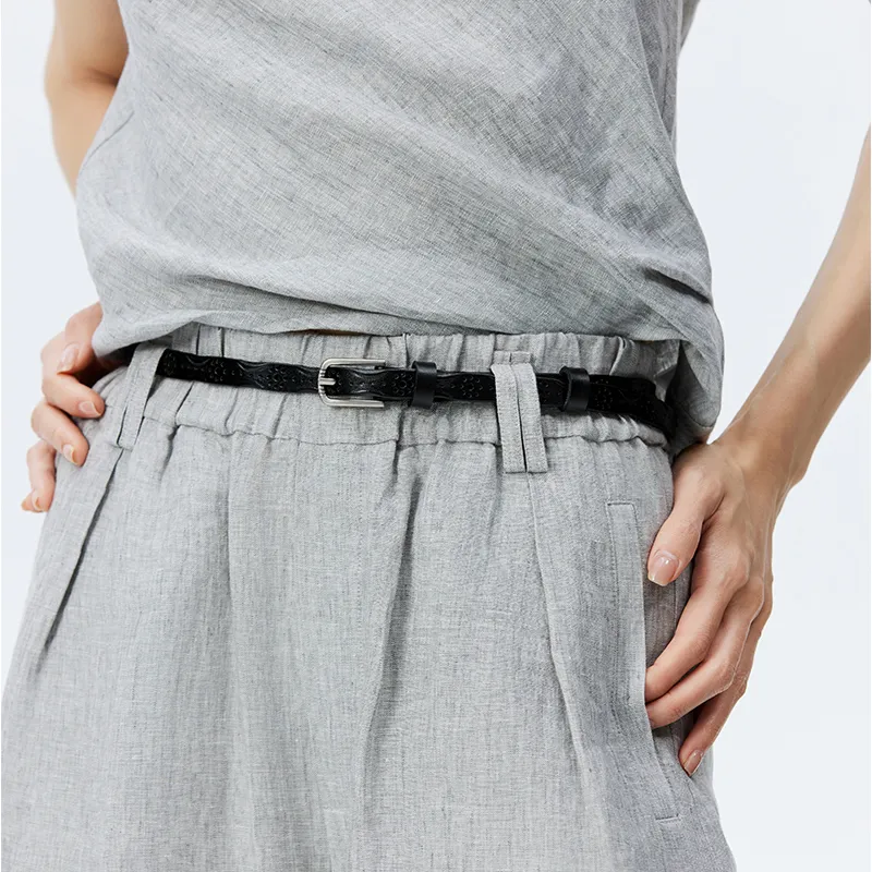PIERRE CARDIN Top Grain Leather Belts Women's 1.4cm-1