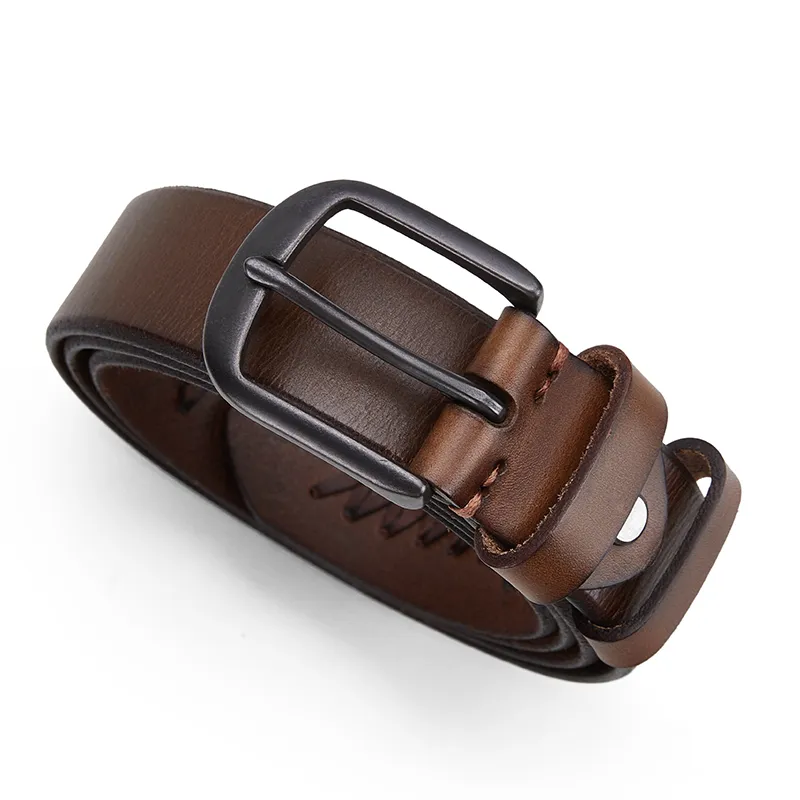 PIERRE CARDIN Top Grain Cow Leather Belts Men's Khaki/Brown/Black 3.4cm-4