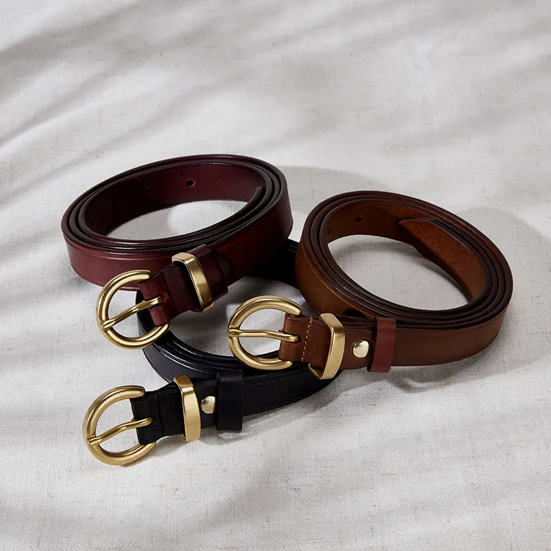 PIERRE CARDIN Cow Leather Belts Women's Brown/Burgundy/Black 2.4cm-17