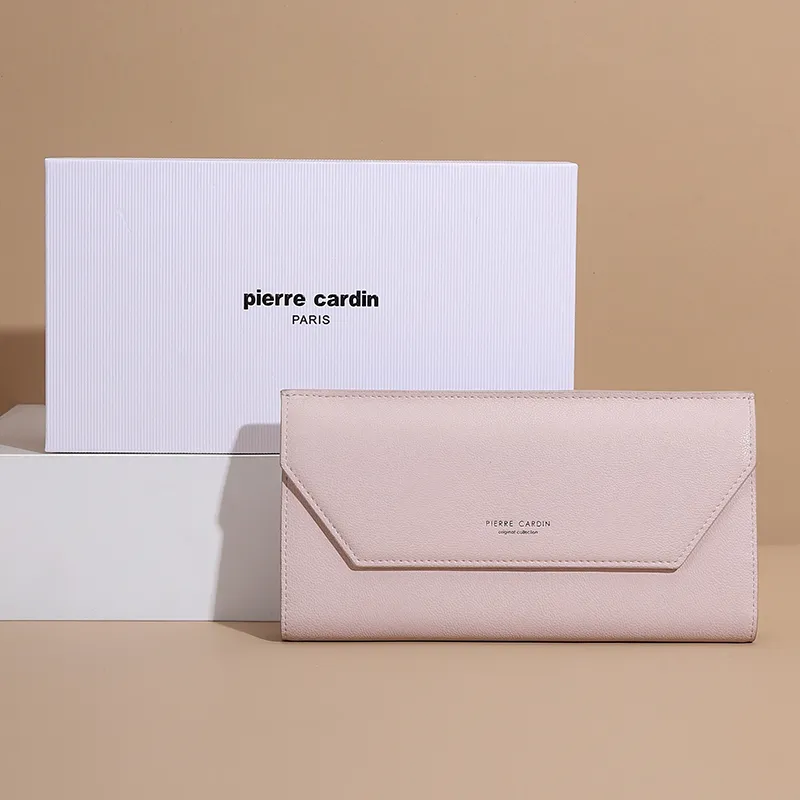 PIERRE CARDIN Cow Leather Clutch Wallet Regular Women's Pink-2