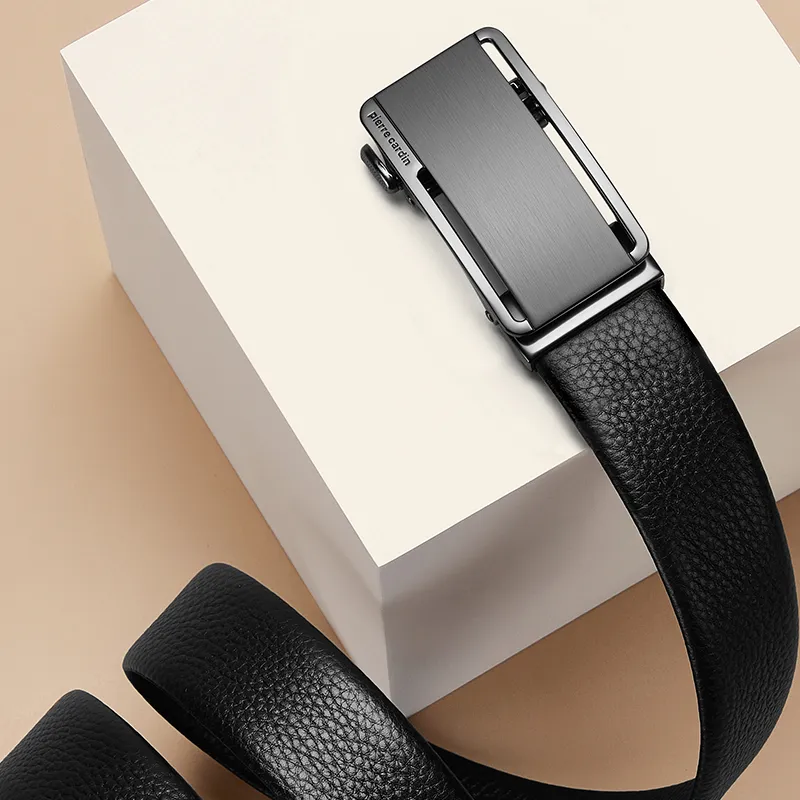 PIERRE CARDIN Cow Leather Belts Men's Black 3.5cm-2
