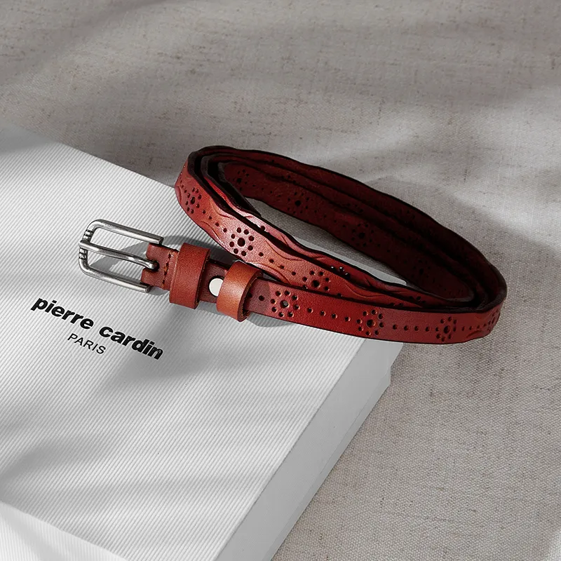 PIERRE CARDIN Top Grain Leather Belts Women's 1.4cm-14