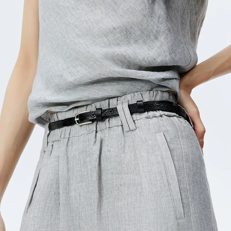 PIERRE CARDIN Top Grain Leather Belts Women's 1.4cm-2