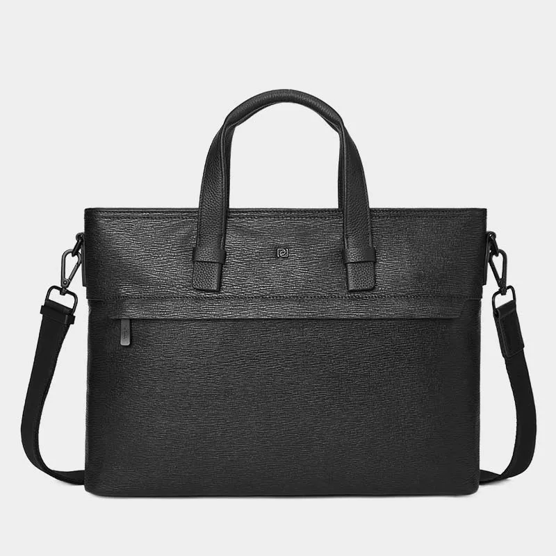 PIERRE CARDIN Top Grain Cow Leather Briefcase Regular Men's Black-4