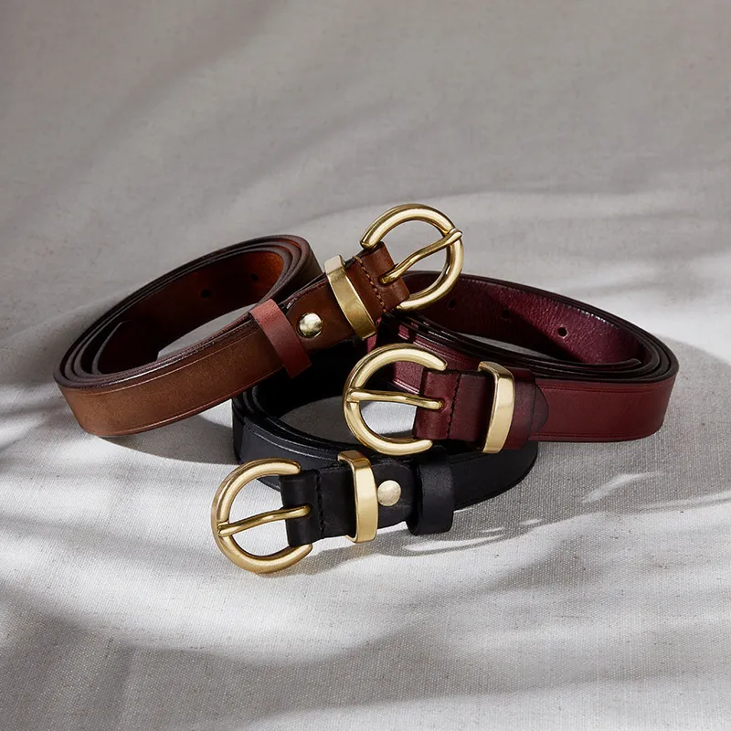 PIERRE CARDIN Cow Leather Belts Women's Brown/Burgundy/Black 2.4cm-18