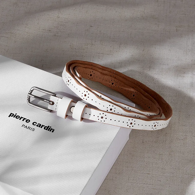 PIERRE CARDIN Top Grain Leather Belts Women's 1.4cm-8
