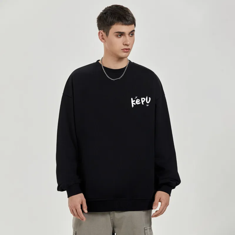 Kepu Fleece Lined Crew Neck Sweatshirt Unisex-3