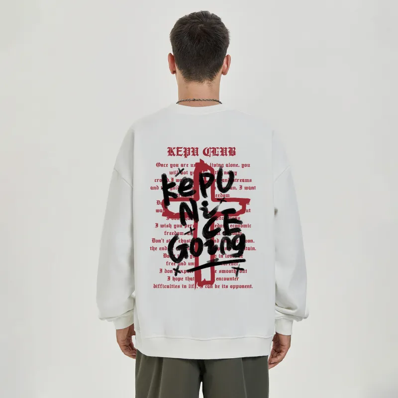 Kepu Fleece Lined Crew Neck Sweatshirt Unisex-9
