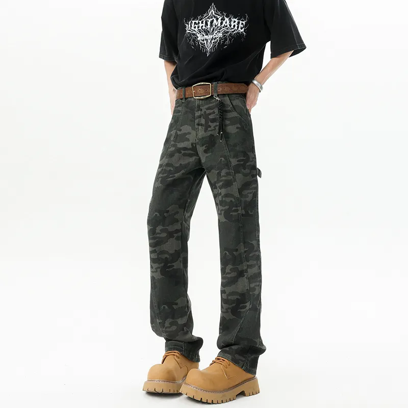 Evil Lions Jeans Unisex Camouflage Bootcut Versatile Style-2