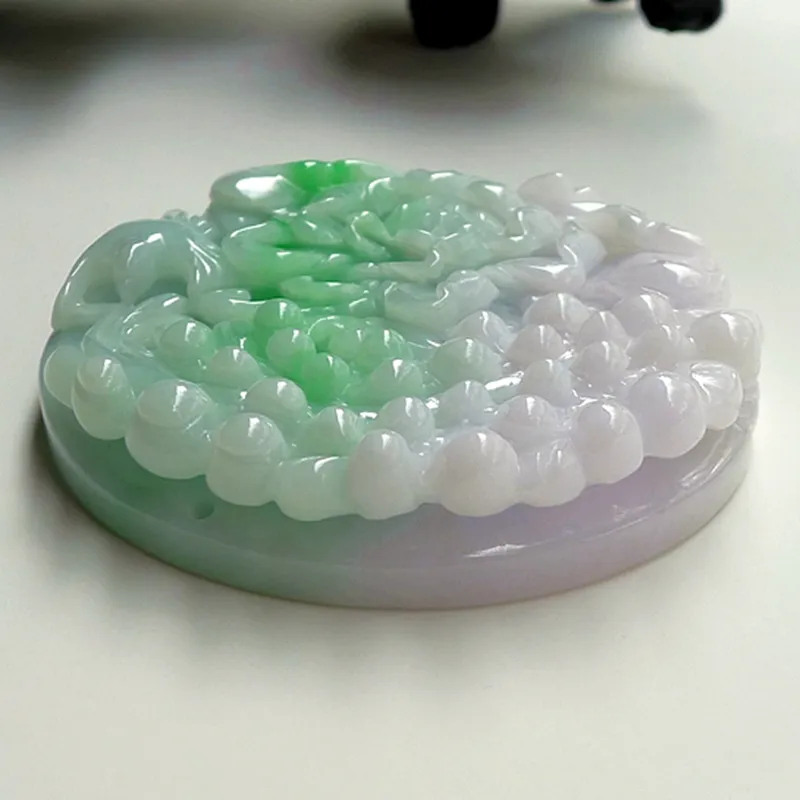 Jade Blossom Glutinous Jade Jadeite Pendants Unisex-3
