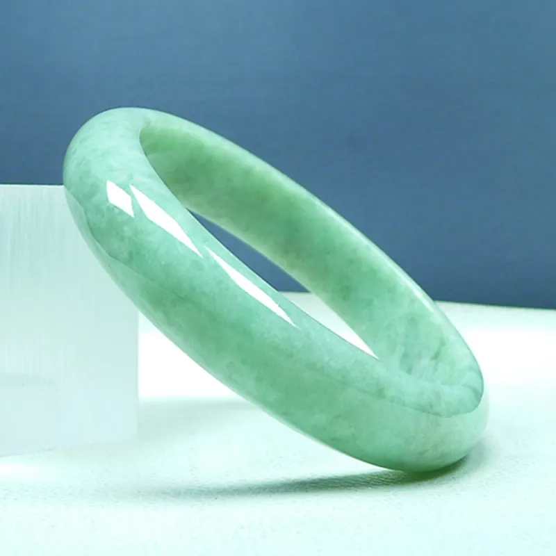 Jade Blossom Glutinous Jade Jadeite Bangles Women's-3