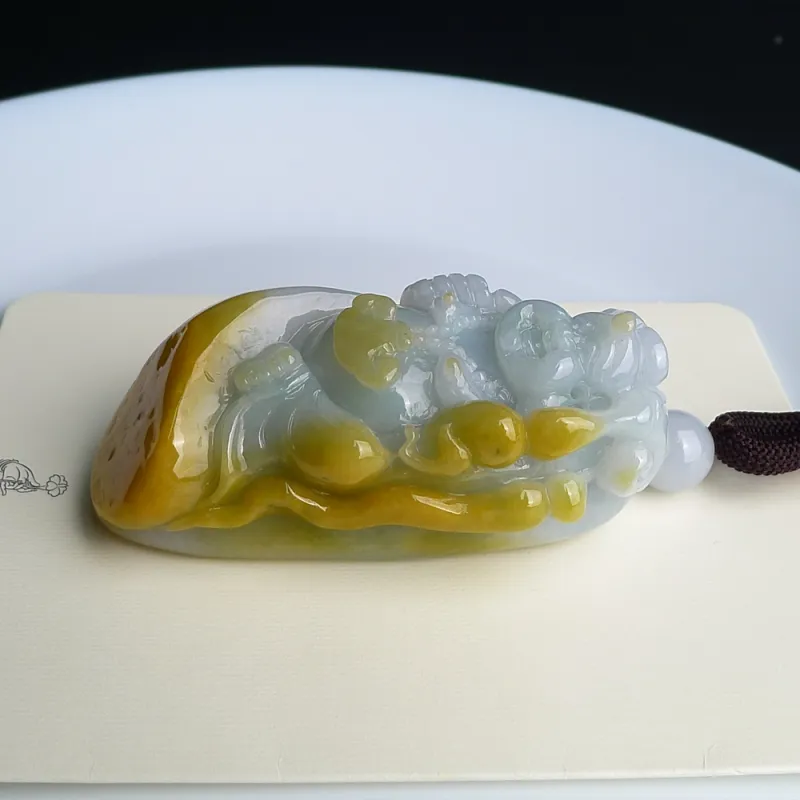 Jade Blossom Glutinous Jade Ornaments Unisex-3