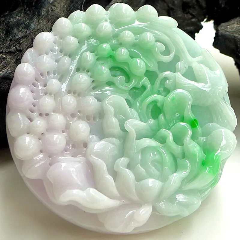 Jade Blossom Glutinous Jade Jadeite Pendants Unisex-1