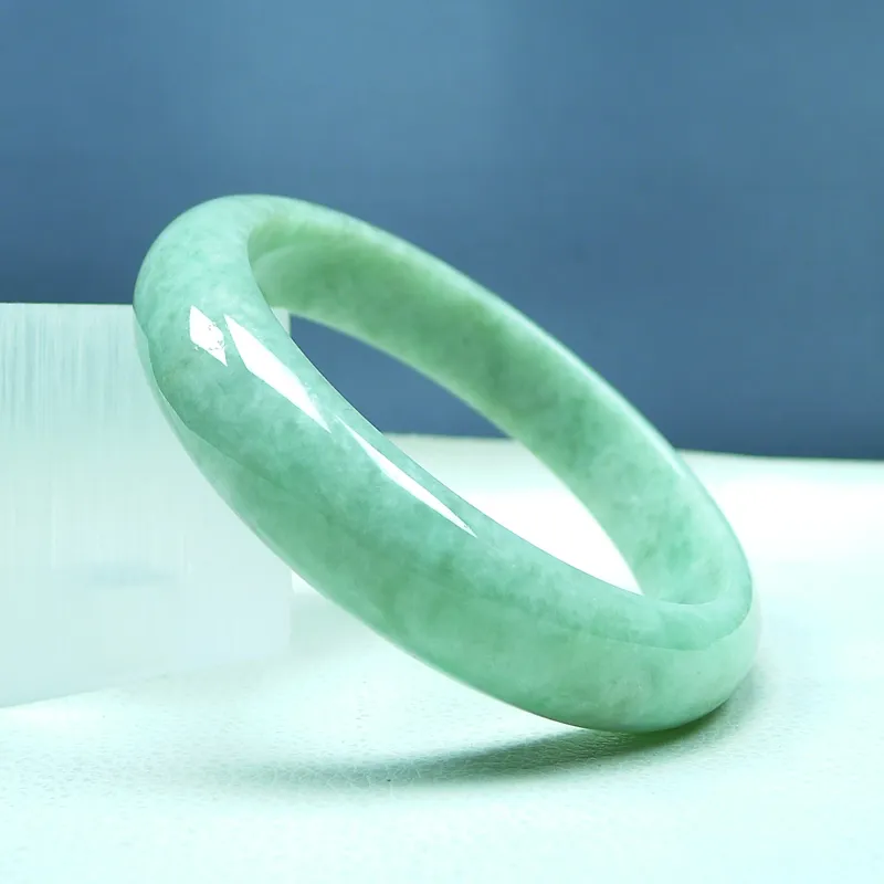 Jade Blossom Glutinous Jade Jadeite Bangles Women's-4