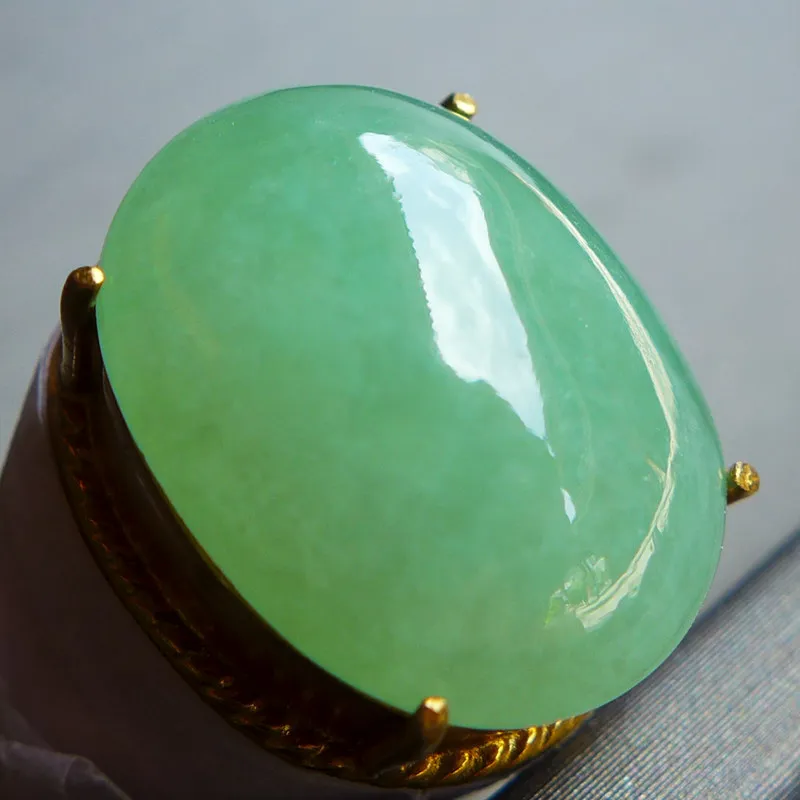 Jade Blossom Glutinous Jade Ring Face Unisex-1