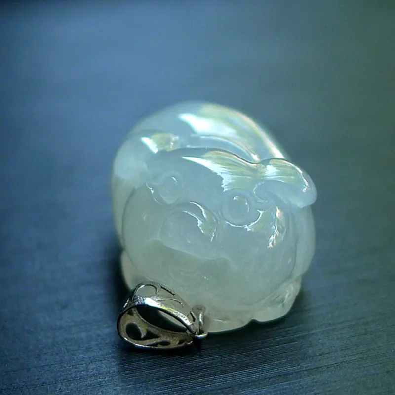 Jade Blossom Glutinous Jade Jadeite Pendants Unisex-1