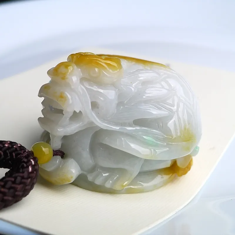 Jade Blossom Glutinous Jade Jadeite Handheld Piece Unisex-2