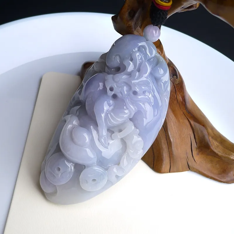 Jade Blossom Glutinous Jade Jadeite Collectible Ornament Unisex-3
