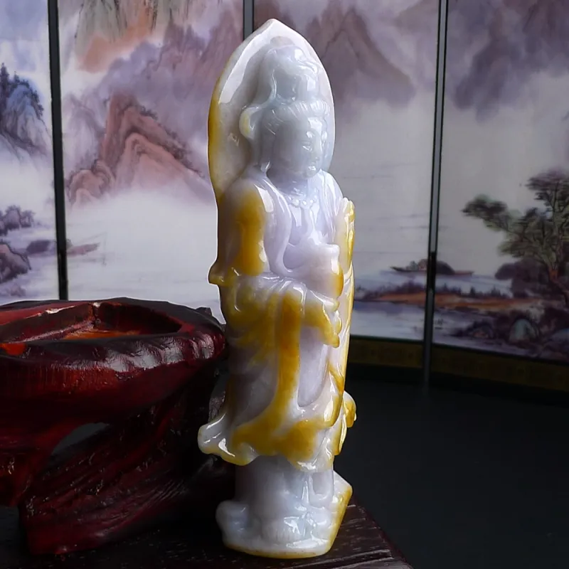 Jade Blossom Glutinous Jade Jadeite Ornaments Unisex-4