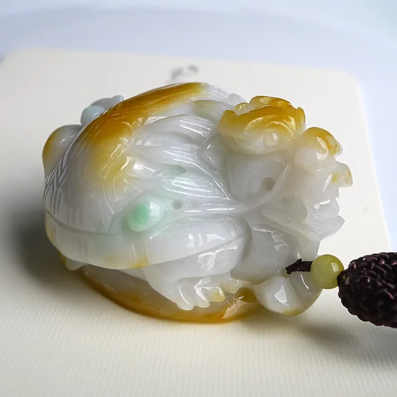 Jade Blossom Glutinous Jade Jadeite Handheld Piece Unisex-1