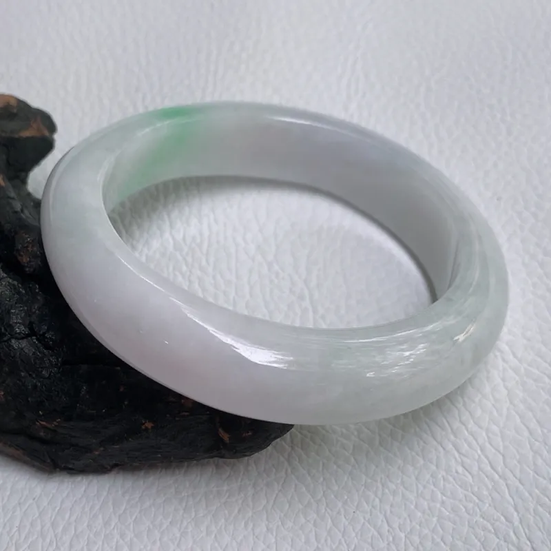 Jade Blossom Glutinous Jade Jadeite Bangles Women's-4