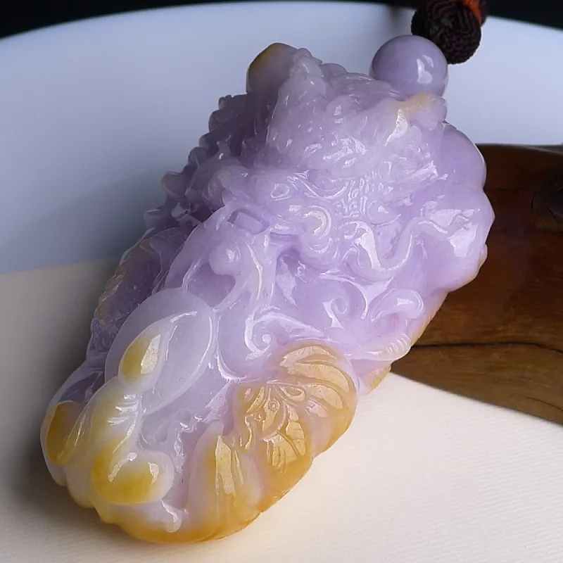 Jade Blossom Glutinous Jade Jadeite Handheld Piece Unisex-2