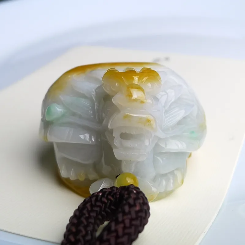 Jade Blossom Glutinous Jade Jadeite Handheld Piece Unisex-3