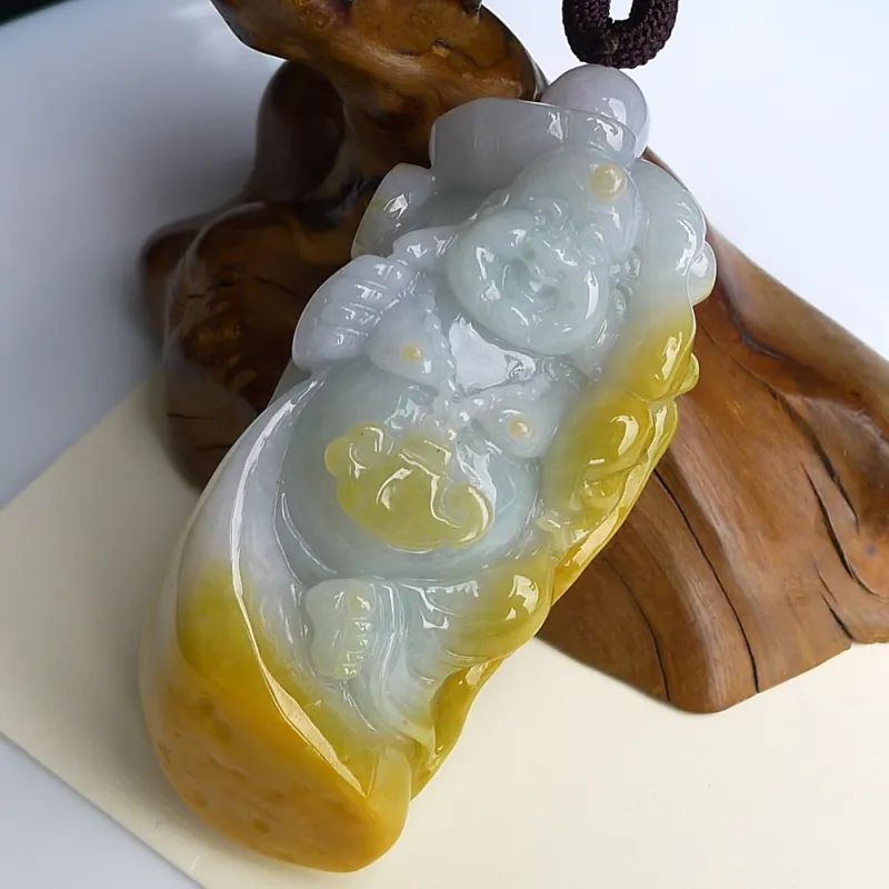 Jade Blossom Glutinous Jade Ornaments Unisex-1