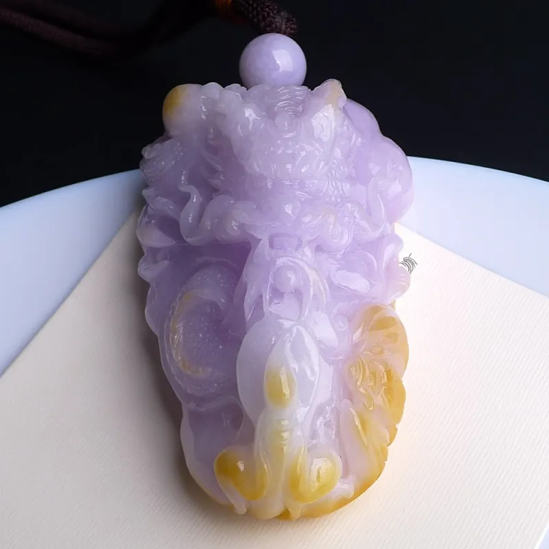 Jade Blossom Glutinous Jade Jadeite Handheld Piece Unisex-3